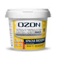 Краска фасадная акриловая укрывистая OZON Basic ВД-АК-111(-10)-1,3 белая 0,9л для работ при -10°С