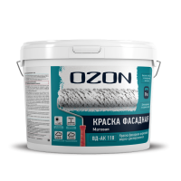 Краска фасадная акриловая стойкая OZON Basic ВД-АК-110(-10)-13 белая 9л для работ при -10°С