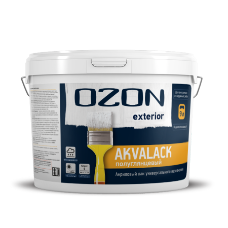 Лак акриловый по дереву для наружных работ OZON Akvalack-exterior