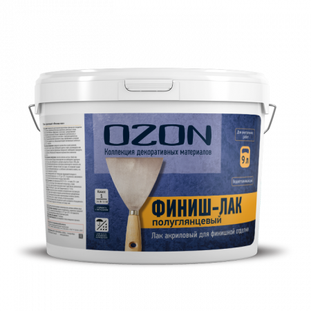 Финиш-лак для штукатурки матовый OZON ФЛМТМ-9 9л морозостойкая