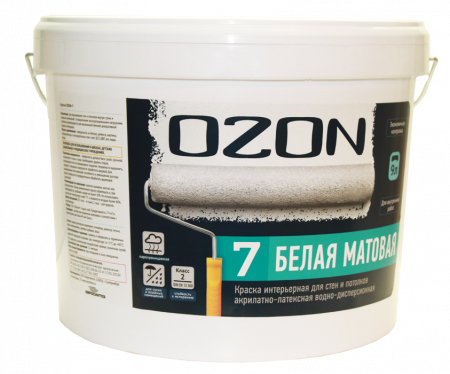 Краска интерьерная акрилатно-латексная матовая OZON-7 ВД-АК 233 Краска интерьерная акрилатно-латексная матовая OZON-7 ВД-АК 233