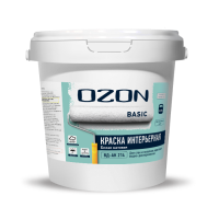 Краска для стен и потолков акриловая OZON Basic ВД-АК-214СМ-3,9 С (бесцветная) 2.7л морозостойкая
