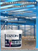 Грунт-краска для металла OZON (2 в 1) ВД-АК-154С-11 С (бесцветная) 9л обычная