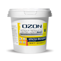 Краска фасадная акриловая укрывистая OZON Basic ВД-АК-111(-10)-3,9 белая 2,7л для работ при -10°С