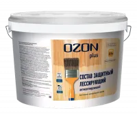 Антисептический защитный лессирующий лак для дерева OZON Plus ЛАП-9,0  9л обычная